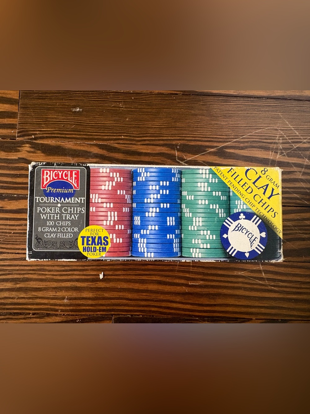 Bicycle premium 8 gram clay poker chips (100 ct)
